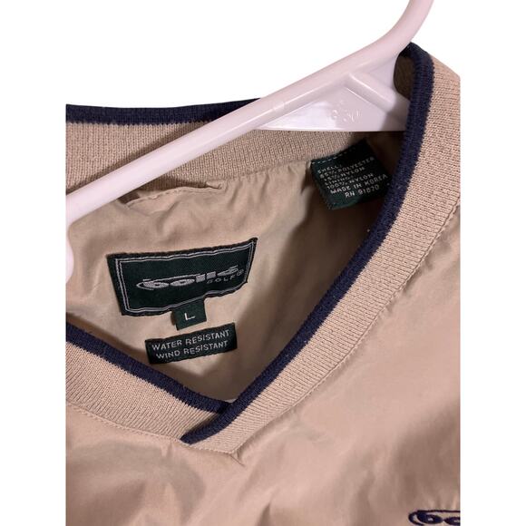 Vintage BOLLE Golf Pullover Windbreaker Men’s Large Beige Water Resistant - Picture 3 of 6